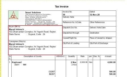 Print First Buyer then Consignee for invoice